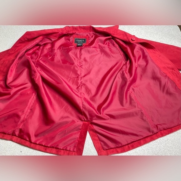 Coaco Red Button Front Faux Suede Shirt Jacket Shacket Size Large - Picture 4 of 7